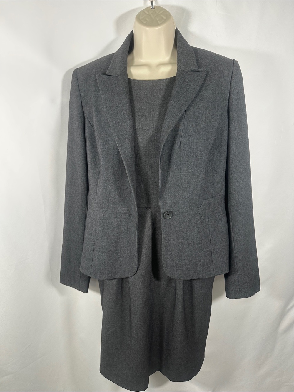 Calvin Klein Women's Gray Two-Piece Blazer and Dress Set